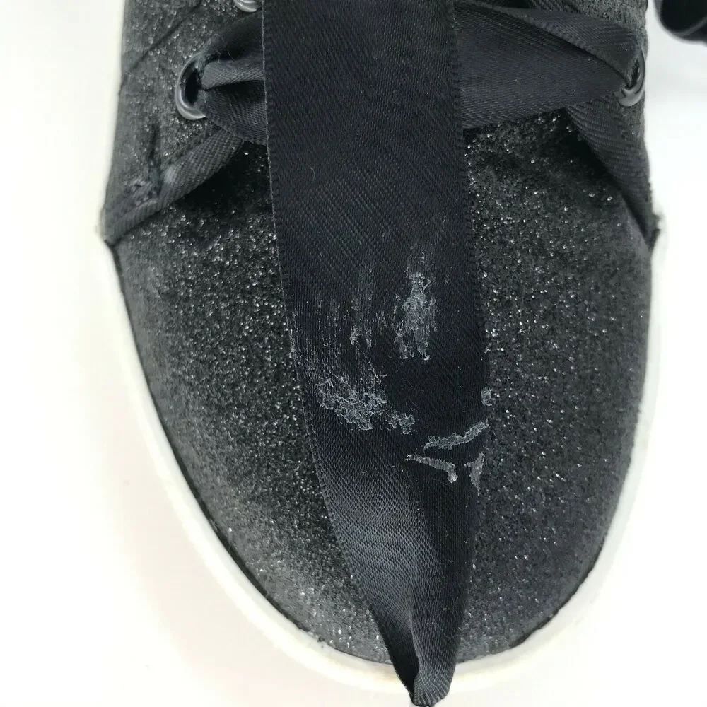 Dirty Laundry Women's Platform Sneakers Ribbon Lace Up Gray Black Size 7